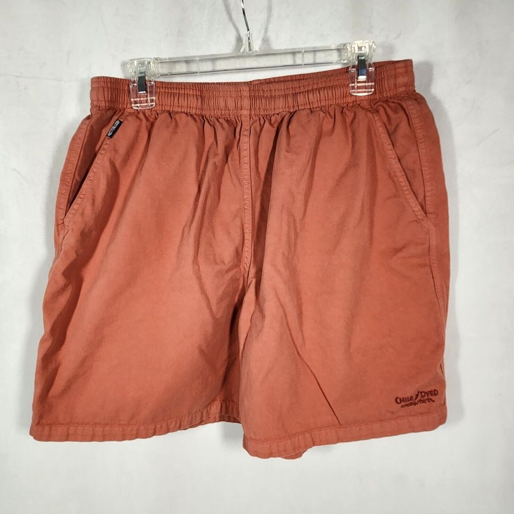 Crazy Shirts Chile Dyed Shorts Sz Large Red Cotton Mens Casual Athletic - Picture 2 of 10